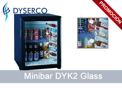 minibar con puerta cristal